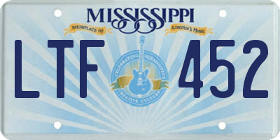 MS license plate LTF452