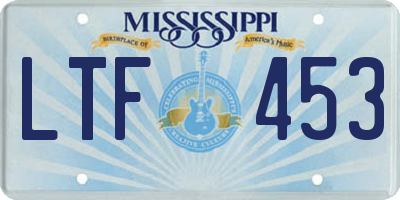 MS license plate LTF453