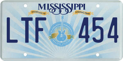 MS license plate LTF454