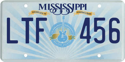 MS license plate LTF456