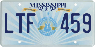 MS license plate LTF459
