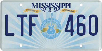 MS license plate LTF460