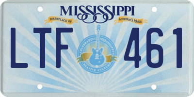 MS license plate LTF461