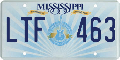 MS license plate LTF463
