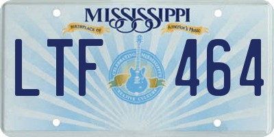 MS license plate LTF464