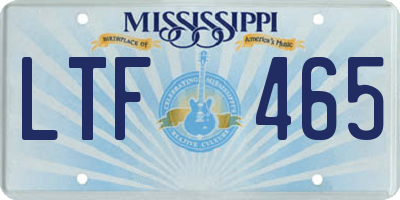 MS license plate LTF465