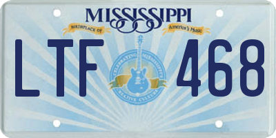 MS license plate LTF468