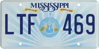 MS license plate LTF469