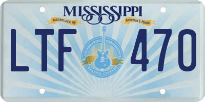 MS license plate LTF470