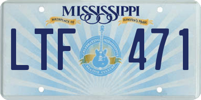 MS license plate LTF471