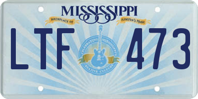 MS license plate LTF473