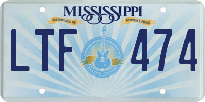 MS license plate LTF474