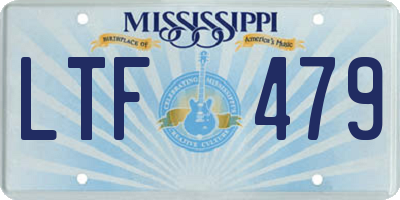 MS license plate LTF479