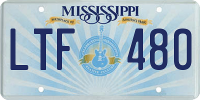 MS license plate LTF480