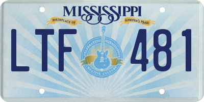 MS license plate LTF481