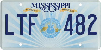 MS license plate LTF482