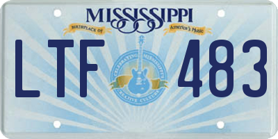 MS license plate LTF483