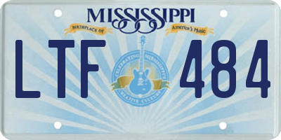 MS license plate LTF484