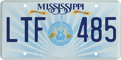 MS license plate LTF485
