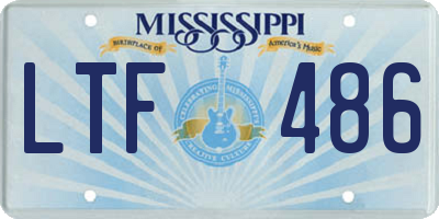 MS license plate LTF486