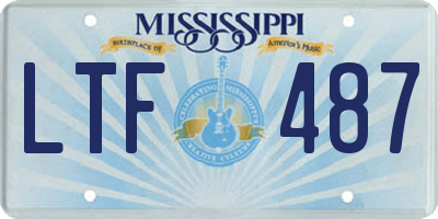 MS license plate LTF487