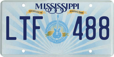 MS license plate LTF488