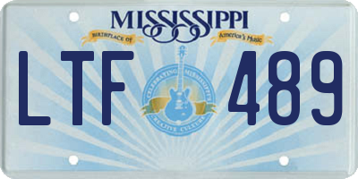 MS license plate LTF489
