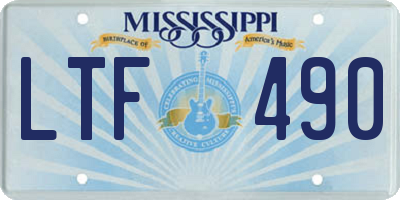 MS license plate LTF490