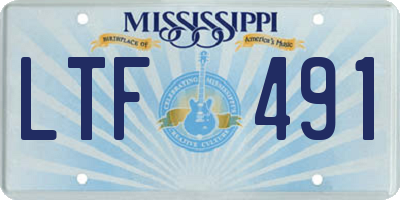 MS license plate LTF491