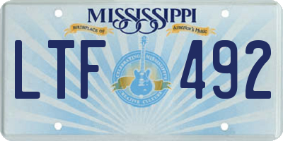 MS license plate LTF492