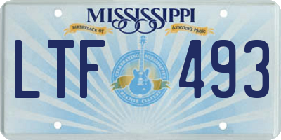 MS license plate LTF493