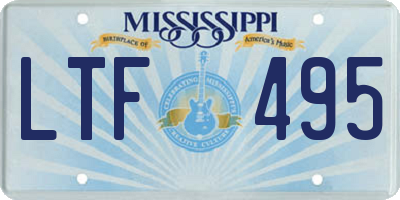 MS license plate LTF495