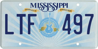 MS license plate LTF497