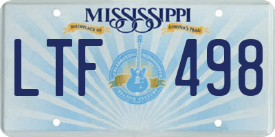MS license plate LTF498