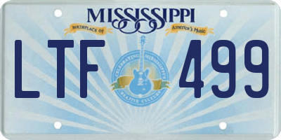 MS license plate LTF499