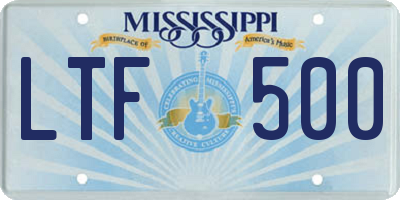MS license plate LTF500