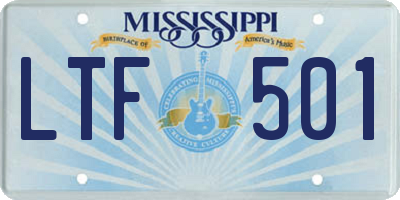 MS license plate LTF501