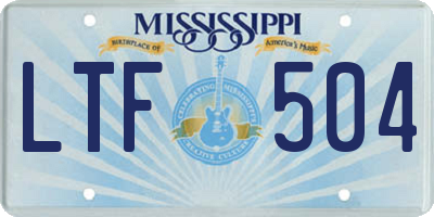 MS license plate LTF504