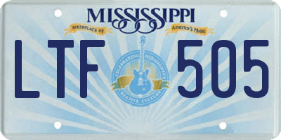 MS license plate LTF505