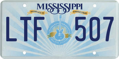 MS license plate LTF507