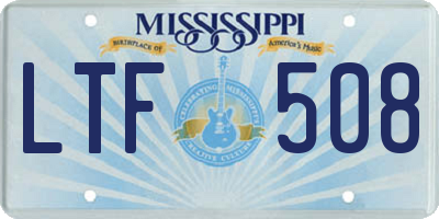 MS license plate LTF508