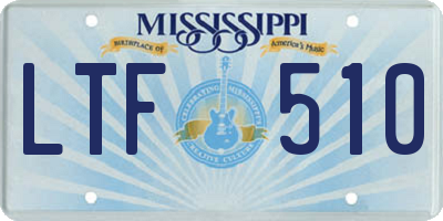 MS license plate LTF510