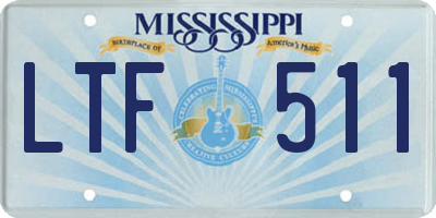 MS license plate LTF511