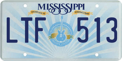 MS license plate LTF513