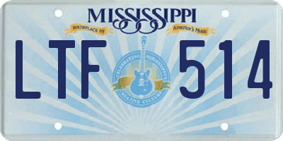 MS license plate LTF514