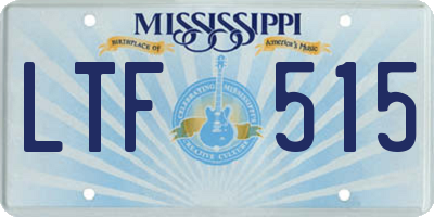 MS license plate LTF515