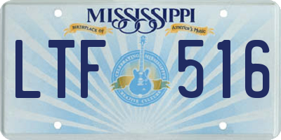 MS license plate LTF516
