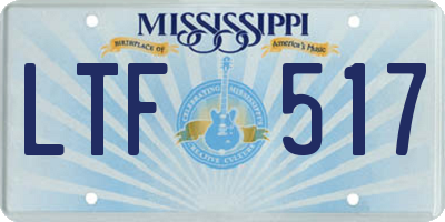 MS license plate LTF517
