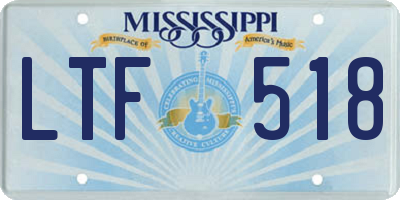 MS license plate LTF518