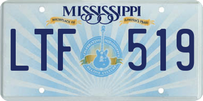 MS license plate LTF519